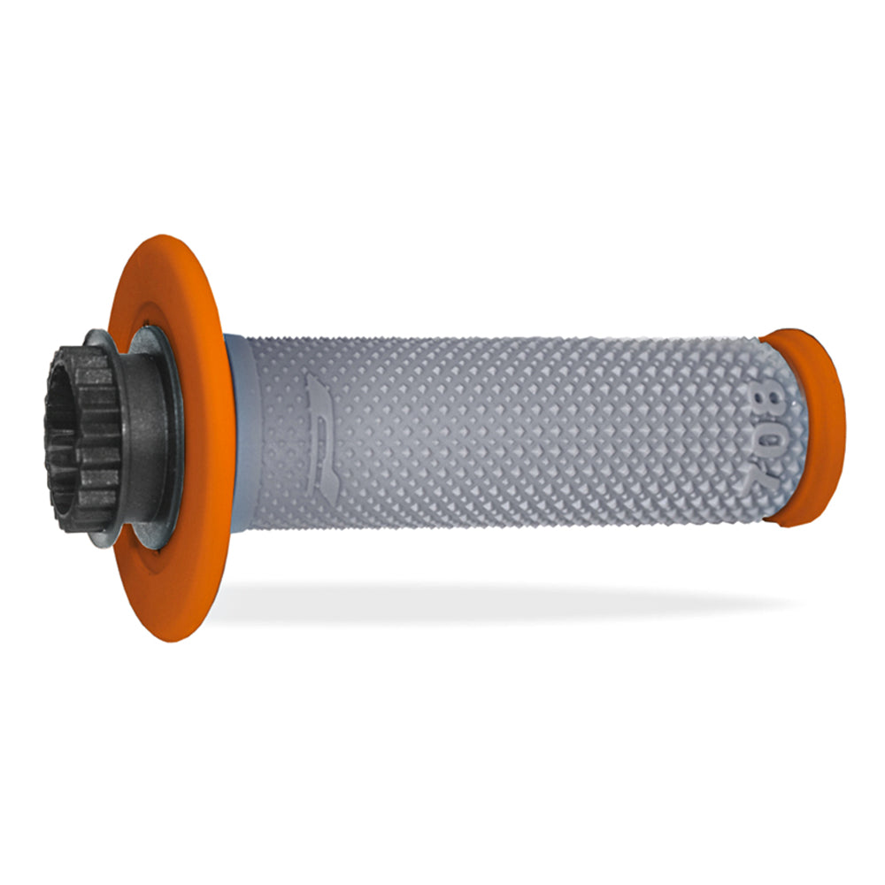 PROGRIP - MX Lock On Grip System 708 Motocross Grips - Dual Color - Orange/Grey